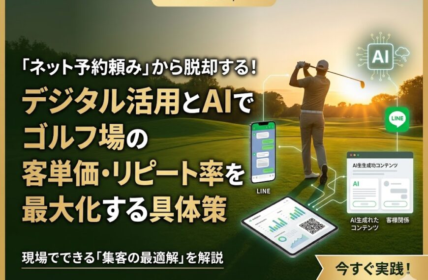 「ネット予約頼み」から脱却する！デジタル活用とAIでゴルフ場の客単価・リピート率を最大化する具体策